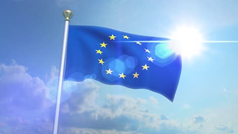 Euro-Europa-Flagge-Winkt-Eurozone-EU-Europäische-Union-4k